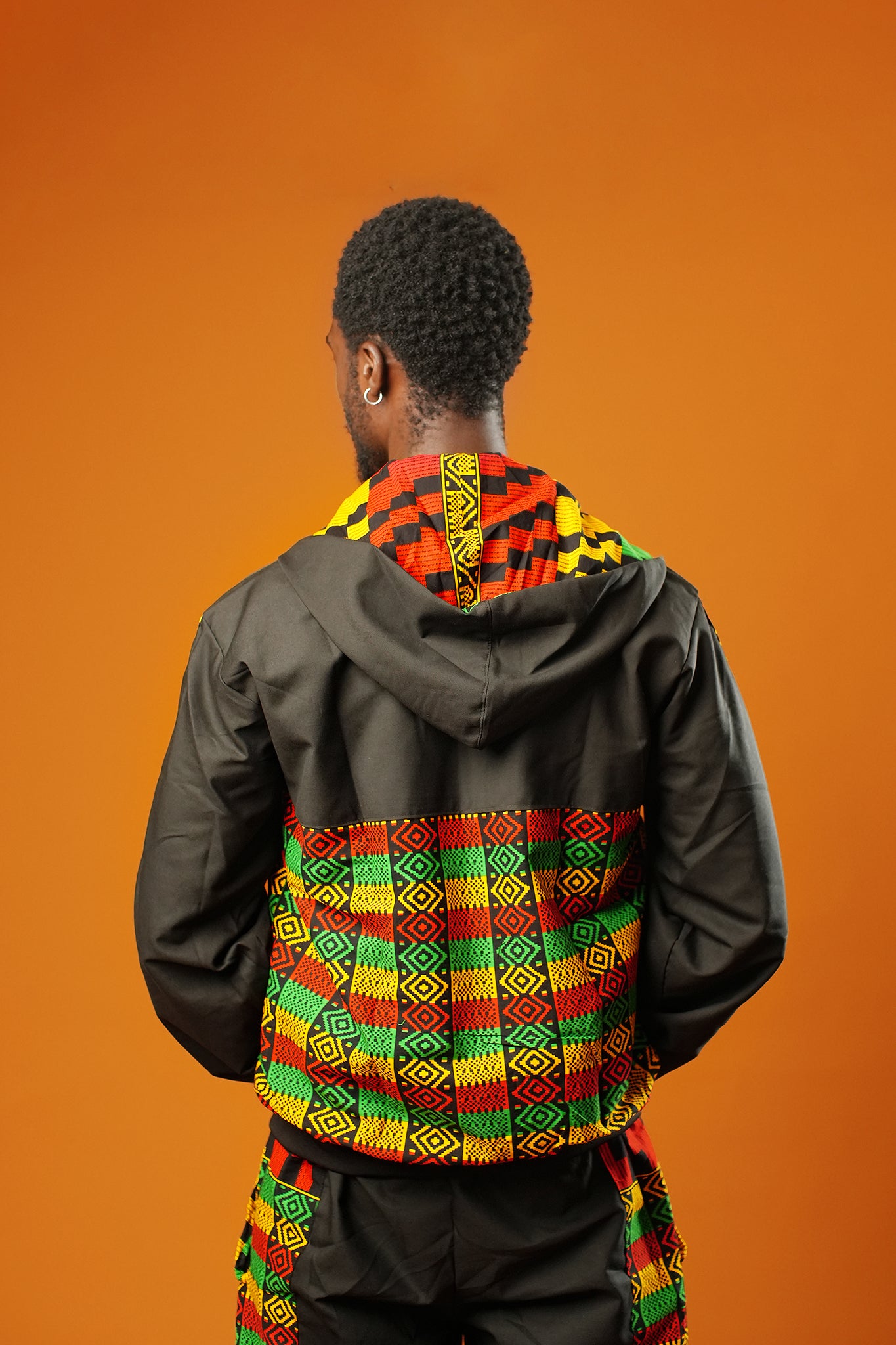 Positive Vibrations Kente Black Hooded Jacket