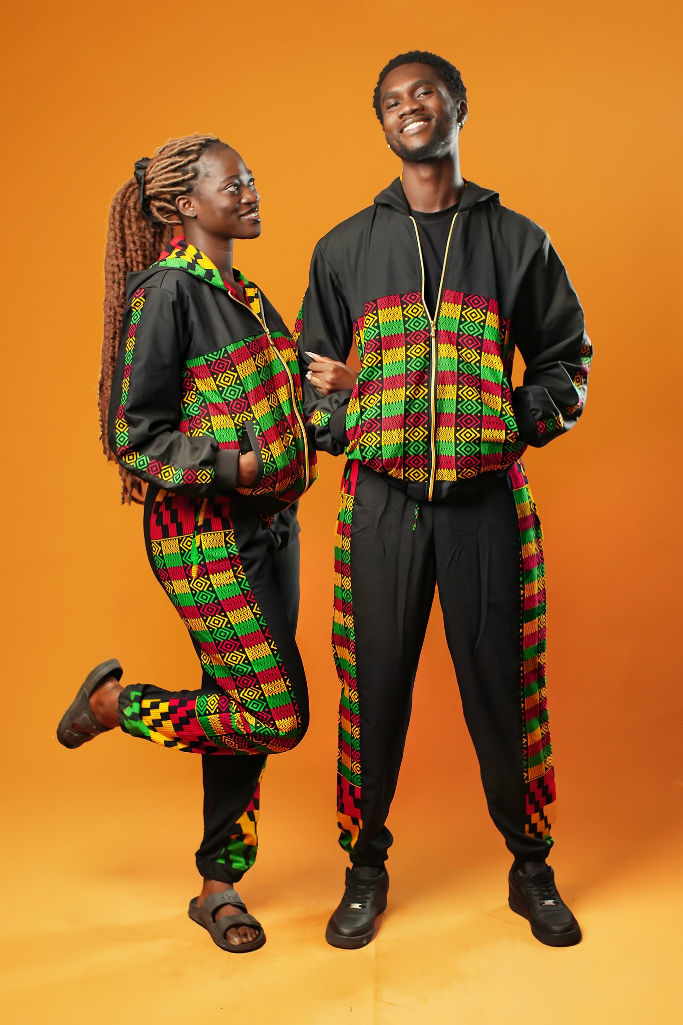 Positive Vibrations Kente Black Hooded Jacket
