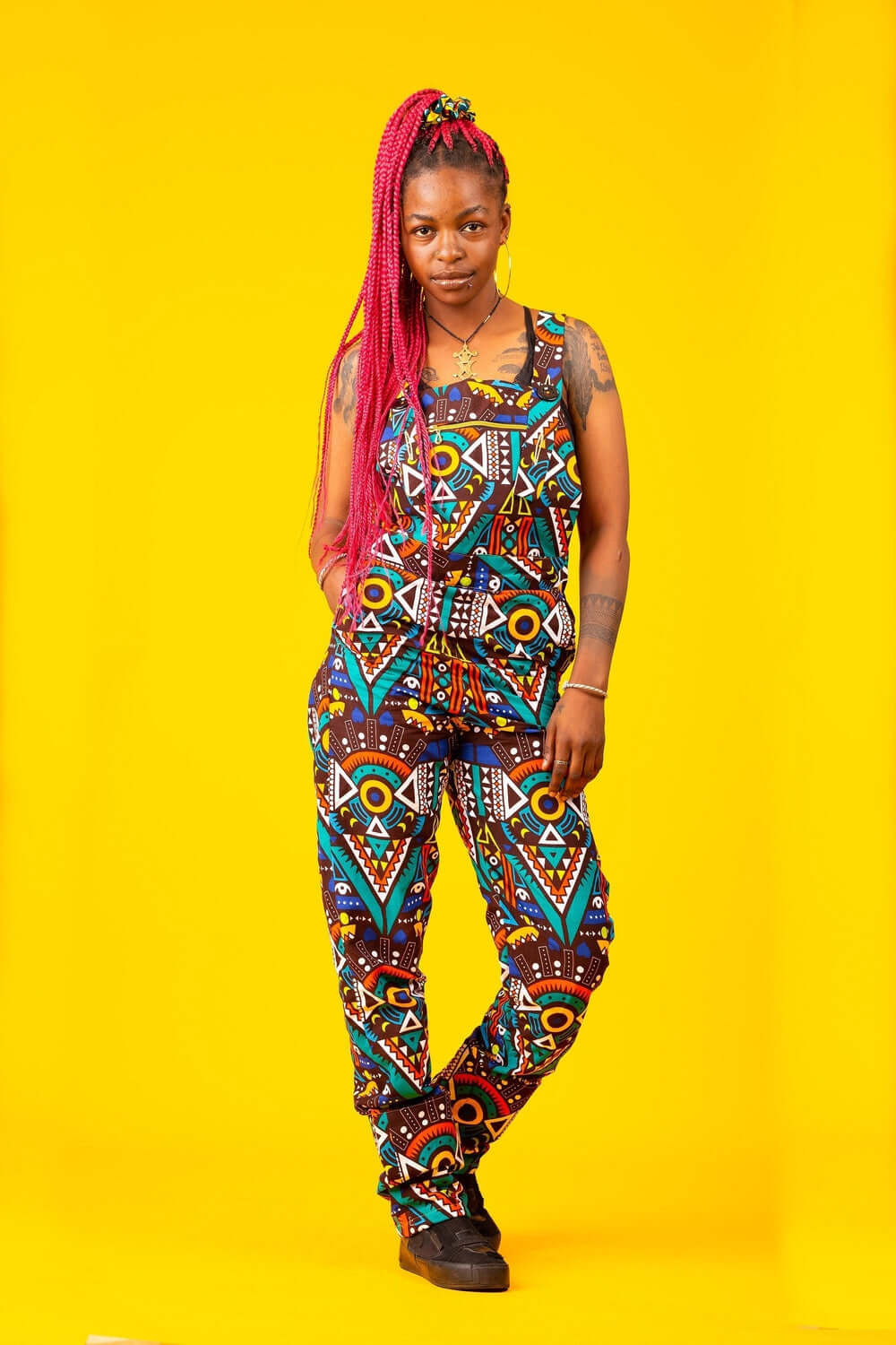 Be Rave African Print Festival Dungarees