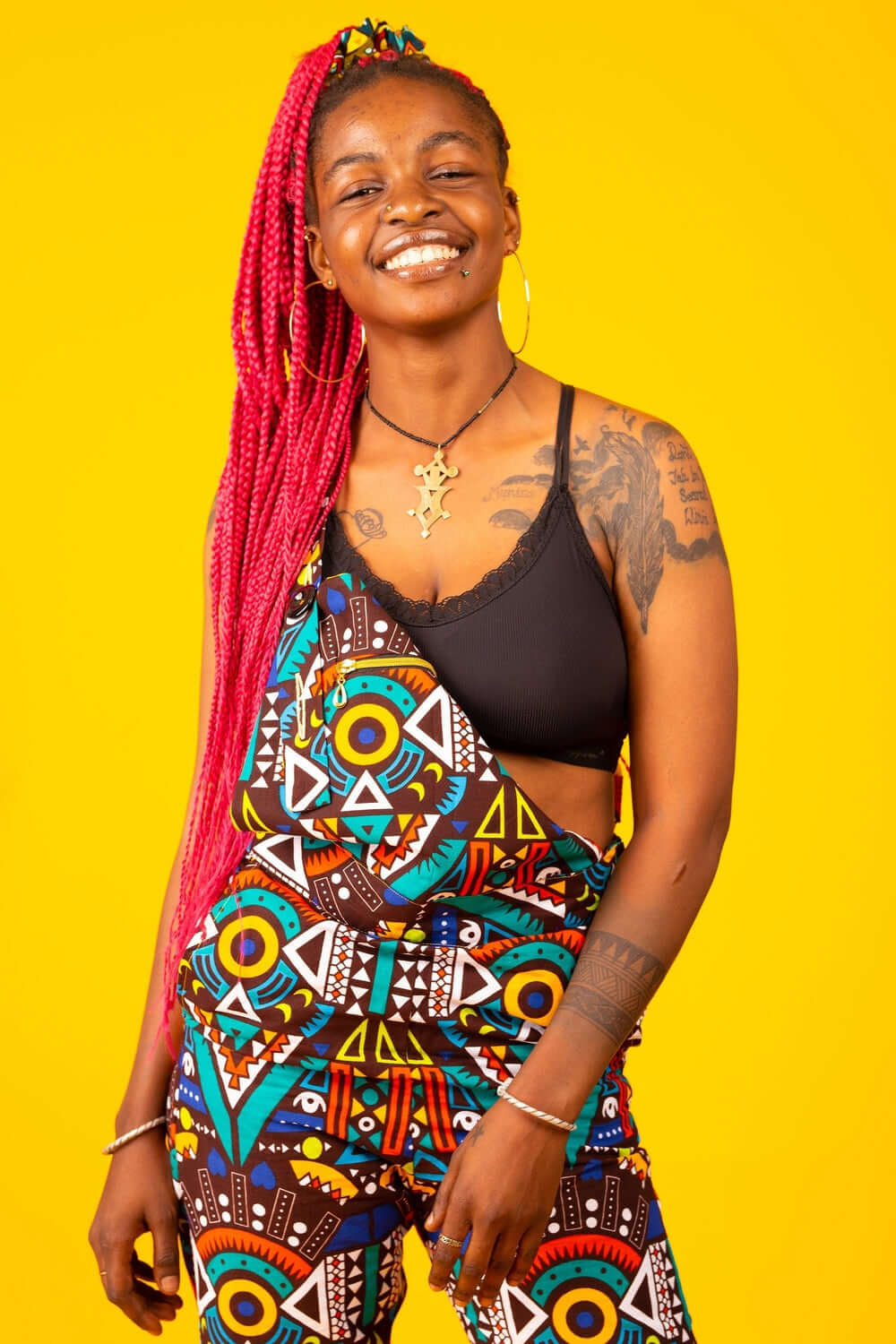 Be Rave African Print Festival Dungarees