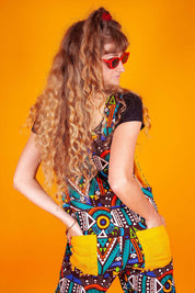 Be Rave African Print Festival Dungarees