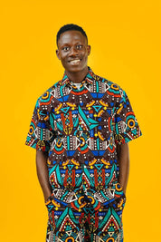 Be Rave African Print Short Sleeve Shirt