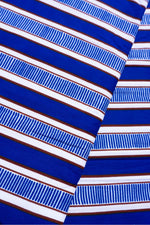 Blue Stripe Kente Wax Print Fabric