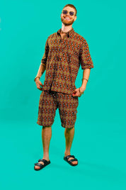 Brown Aztec Mens Shirt