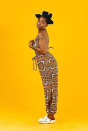 Busua Babe African Print Backless Jumpsuit