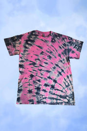 Pink & Grey Tie Dye Cotton T-Shirt, Handmade Unique Design, Soft Fabric, Casual Festival Wear, Hippie Shirt, Psychedelic Shirt, Plus Size