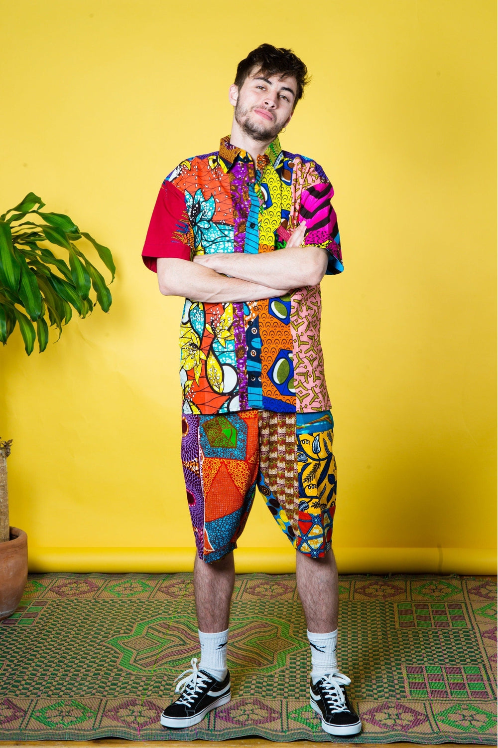 Colour Me Crazy Patchwork African Print Board Shorts