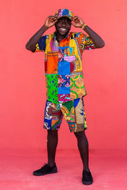 Colour Me Crazy Patchwork African Print Short Sleeve Shirt