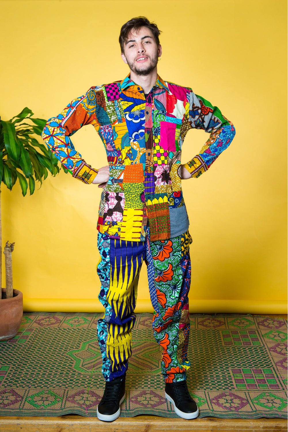 Colour Me Crazy Patchwork African Print Trousers
