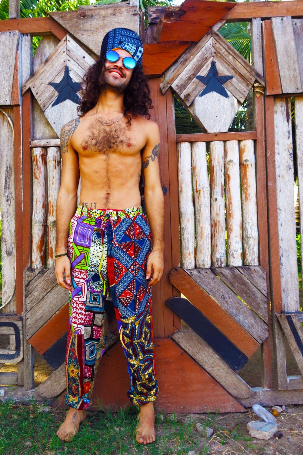 Colour Me Crazy Patchwork African Print Trousers