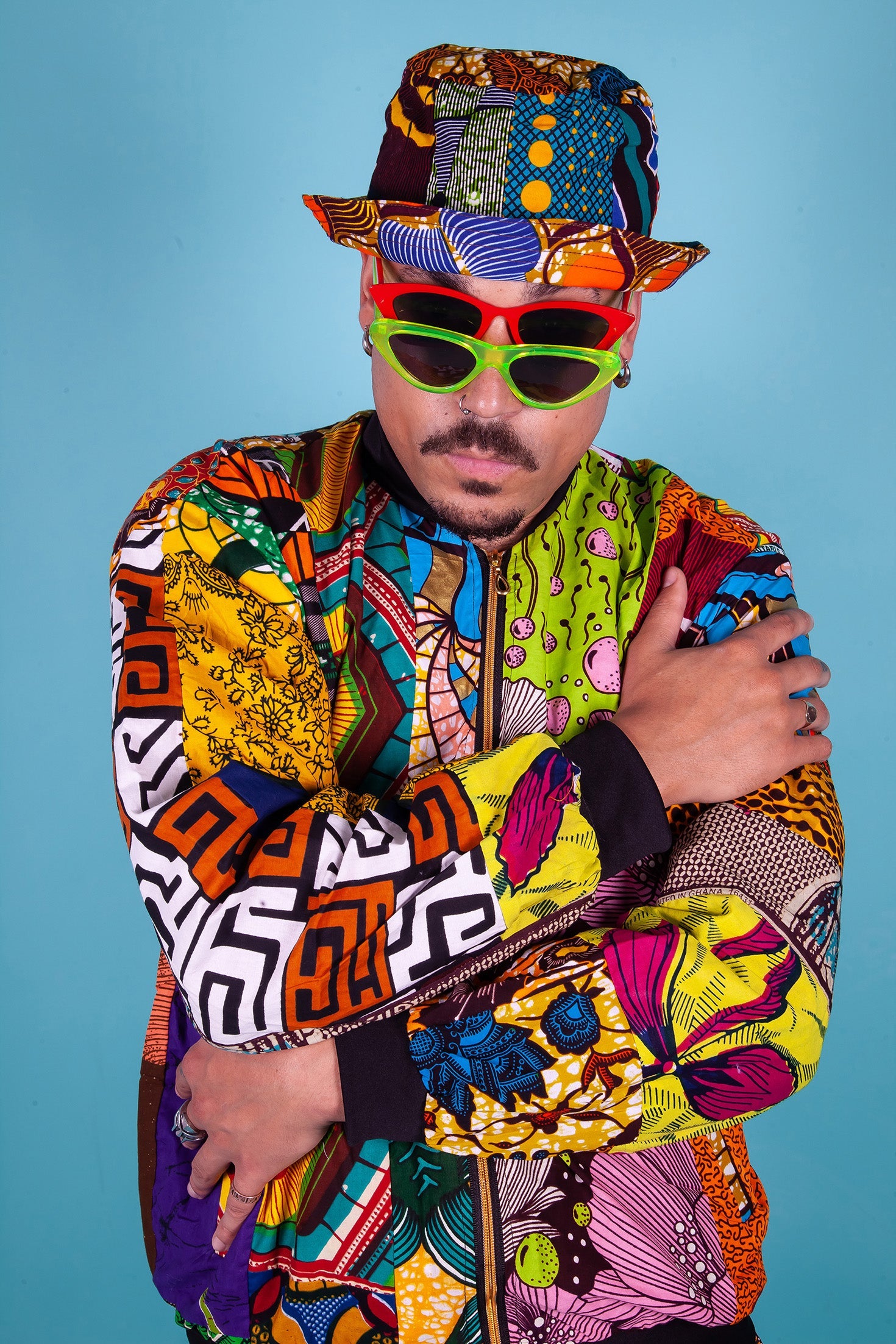 Colour Me Crazy Patchwork Festival Bomber Jacket