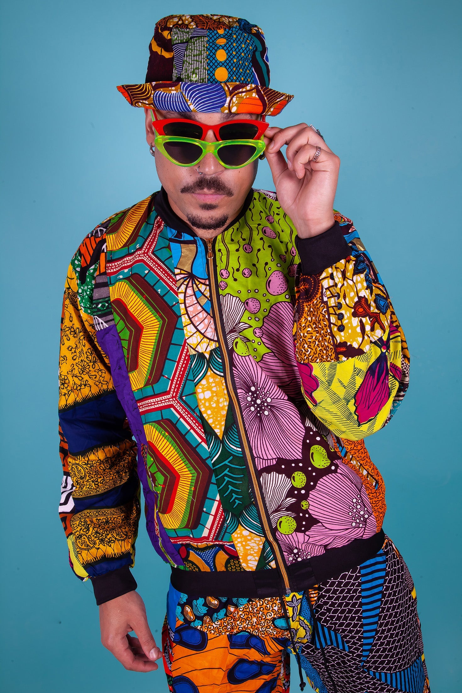 Colour Me Crazy Patchwork Festival Bomber Jacket