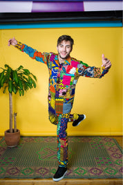 Colour me Crazy Patchwork African Print Long-Sleeve Shirt