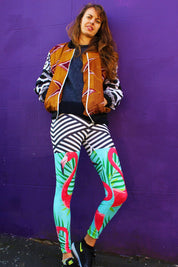 Famous Flamingo Festival Pattern Leggings