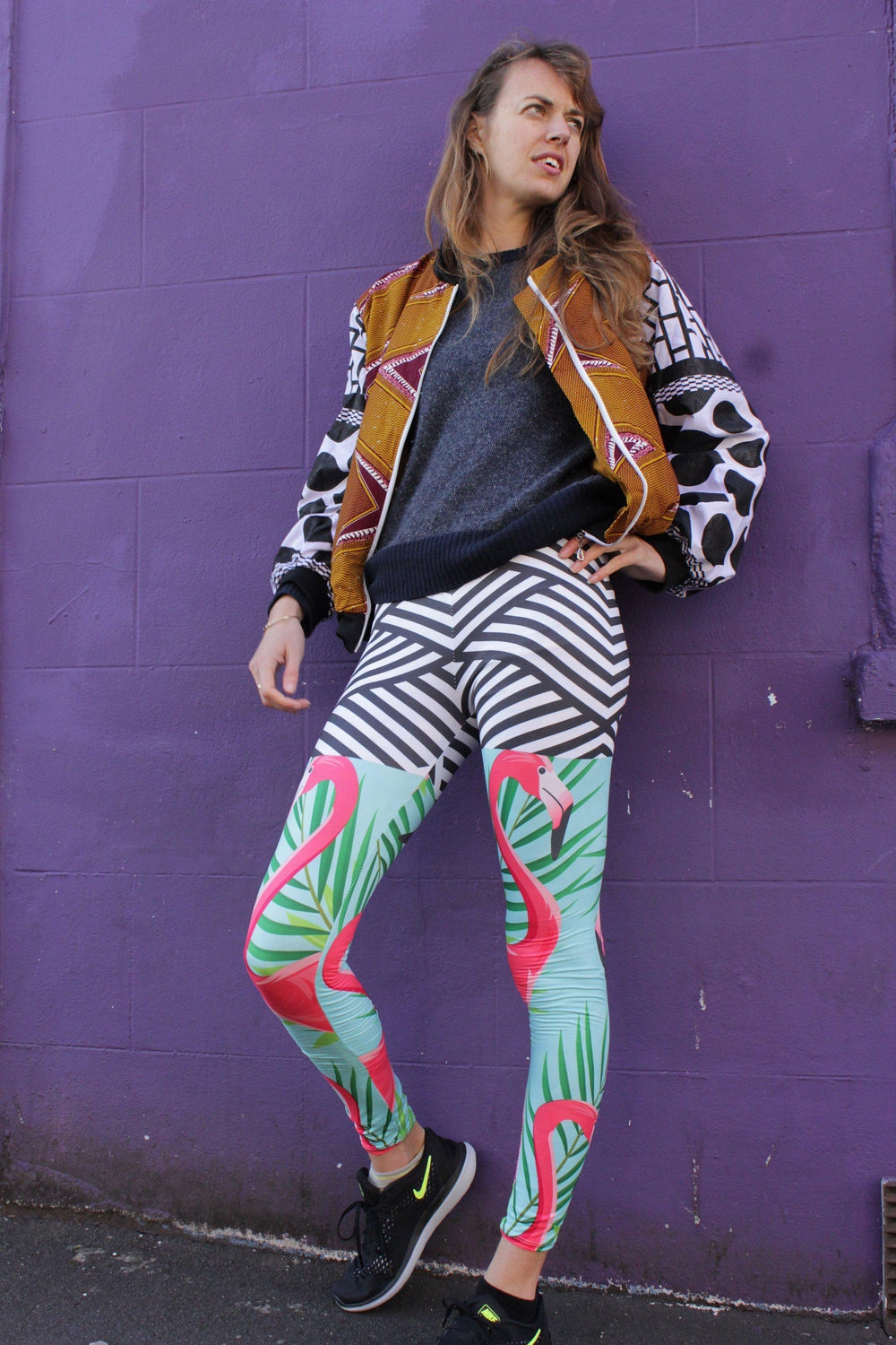 Famous Flamingo Festival Pattern Leggings