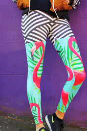 Famous Flamingo Festival Pattern Leggings