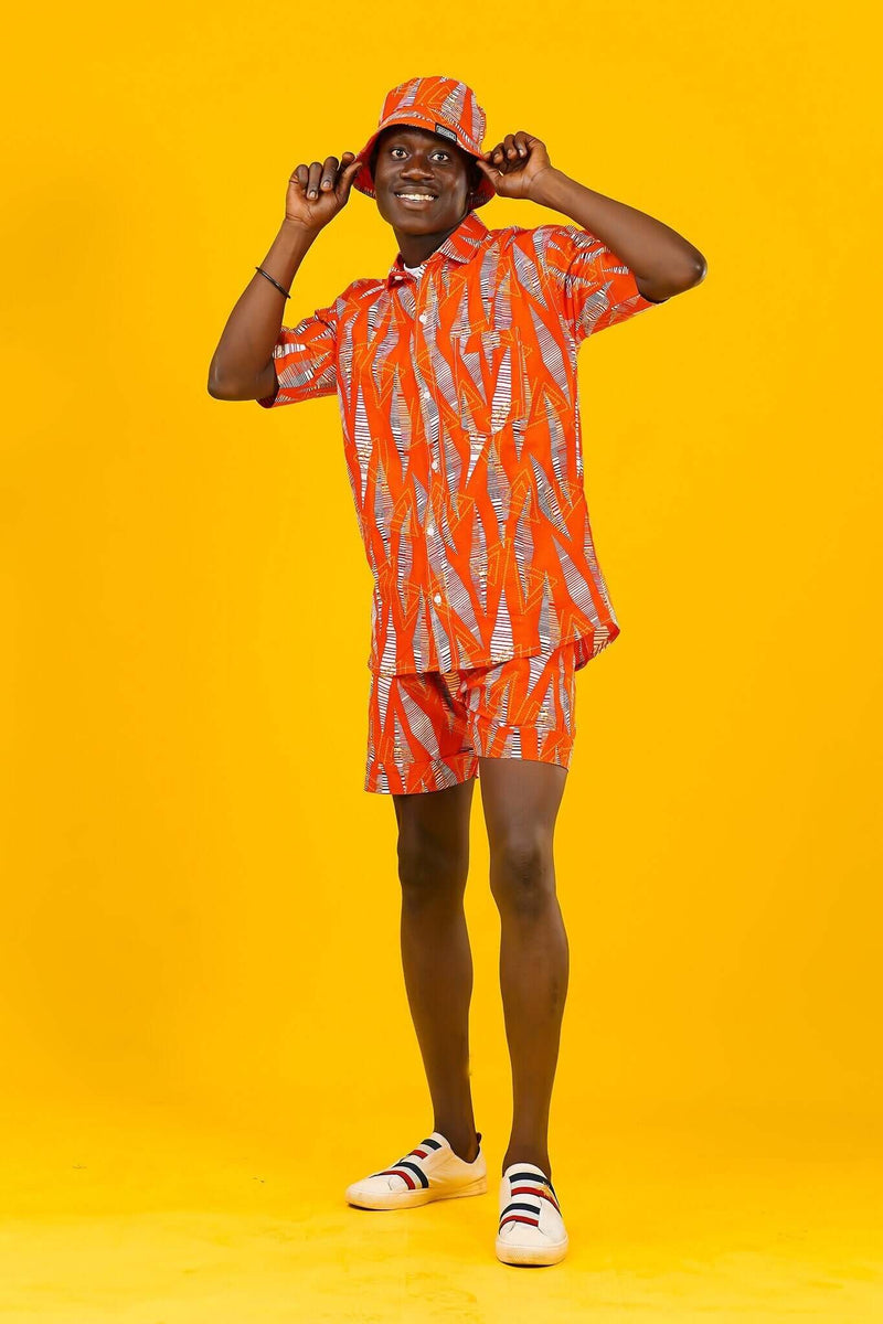Men's Ashanti Empress Wax Print African Shirt Size S