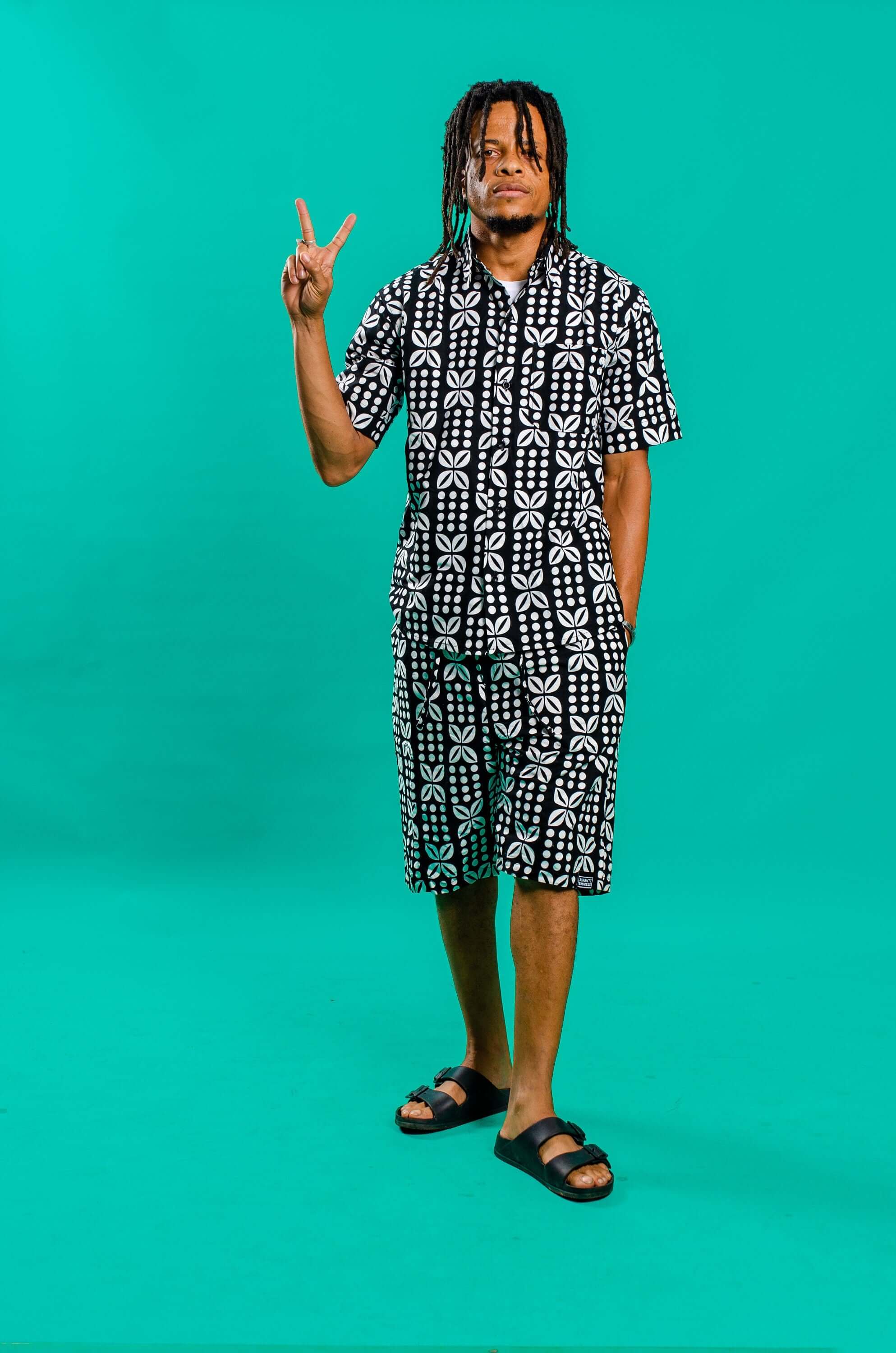 Black and white mens board shorts