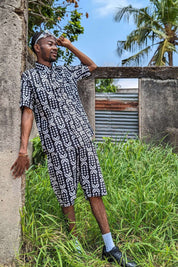 Black and white mens board shorts