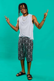 Black and white mens board shorts