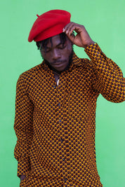 Poppin Panda African Print Long Sleeve Shirt