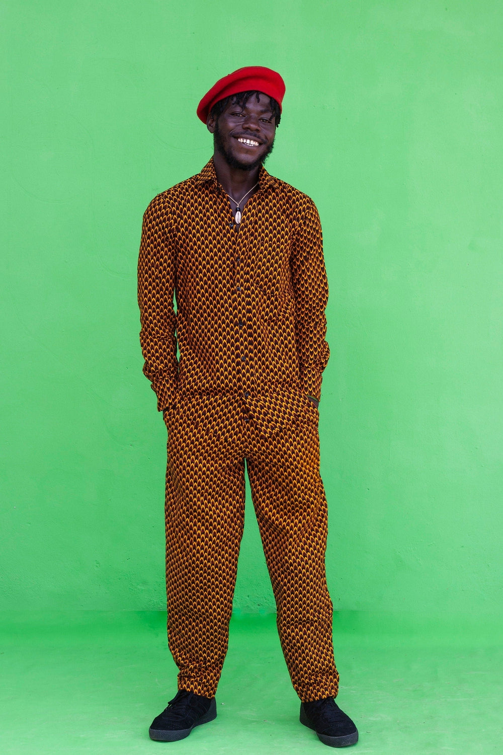 Poppin Panda African Print Long Sleeve Shirt
