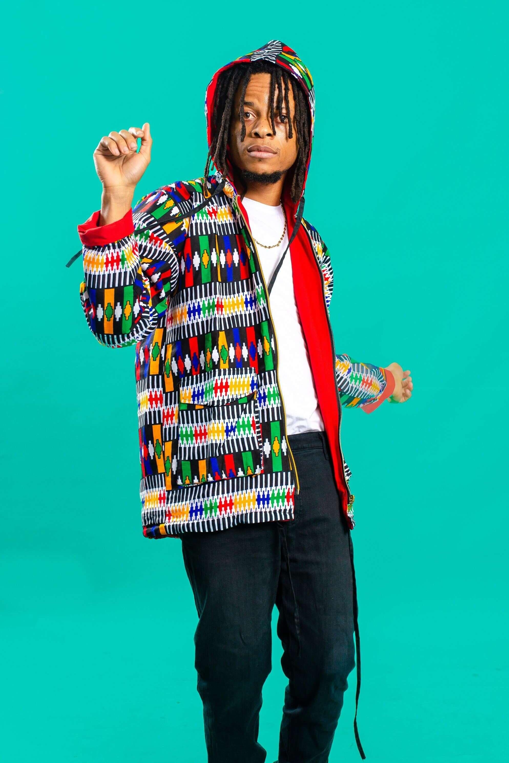 Unisex rainbow hooded jacket