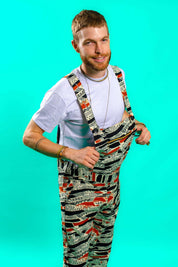 African print festival dungarees