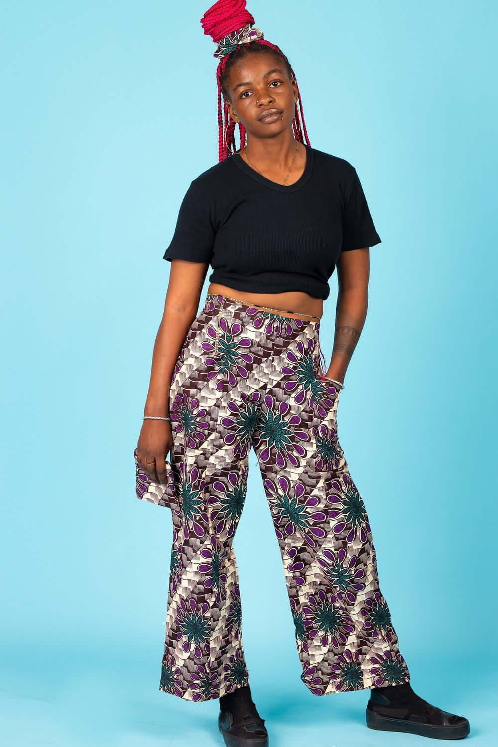 ADETOLA African Print Wide Leg Trousers