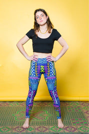 Squiggle Pattern Festival Leggings