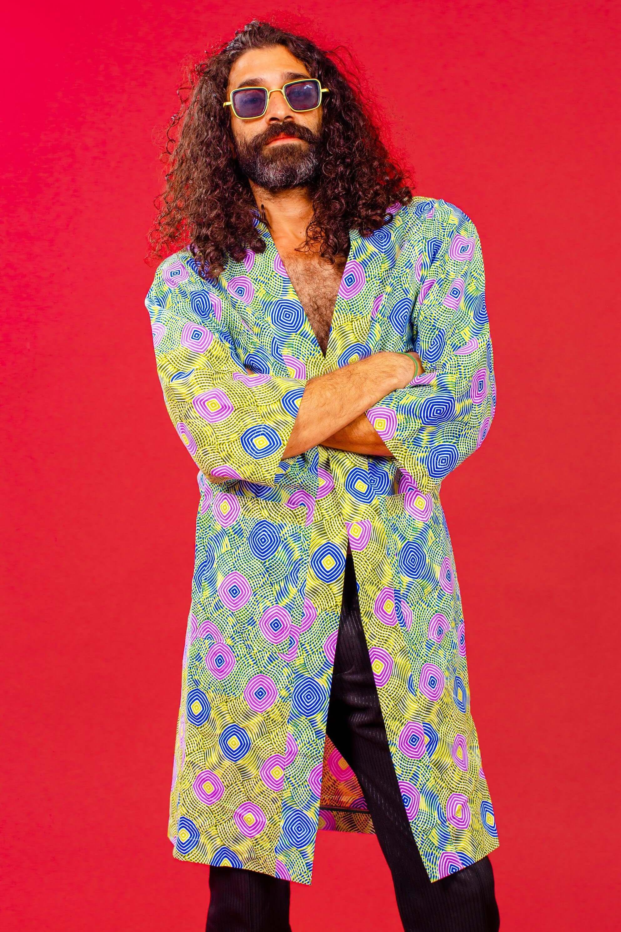 Purple Spiral Kimono Jacket