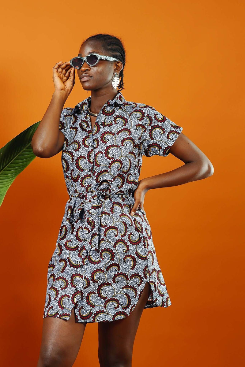 Ankara shirt dress, African womens clothing, African midi dress by anik -  Afrikrea