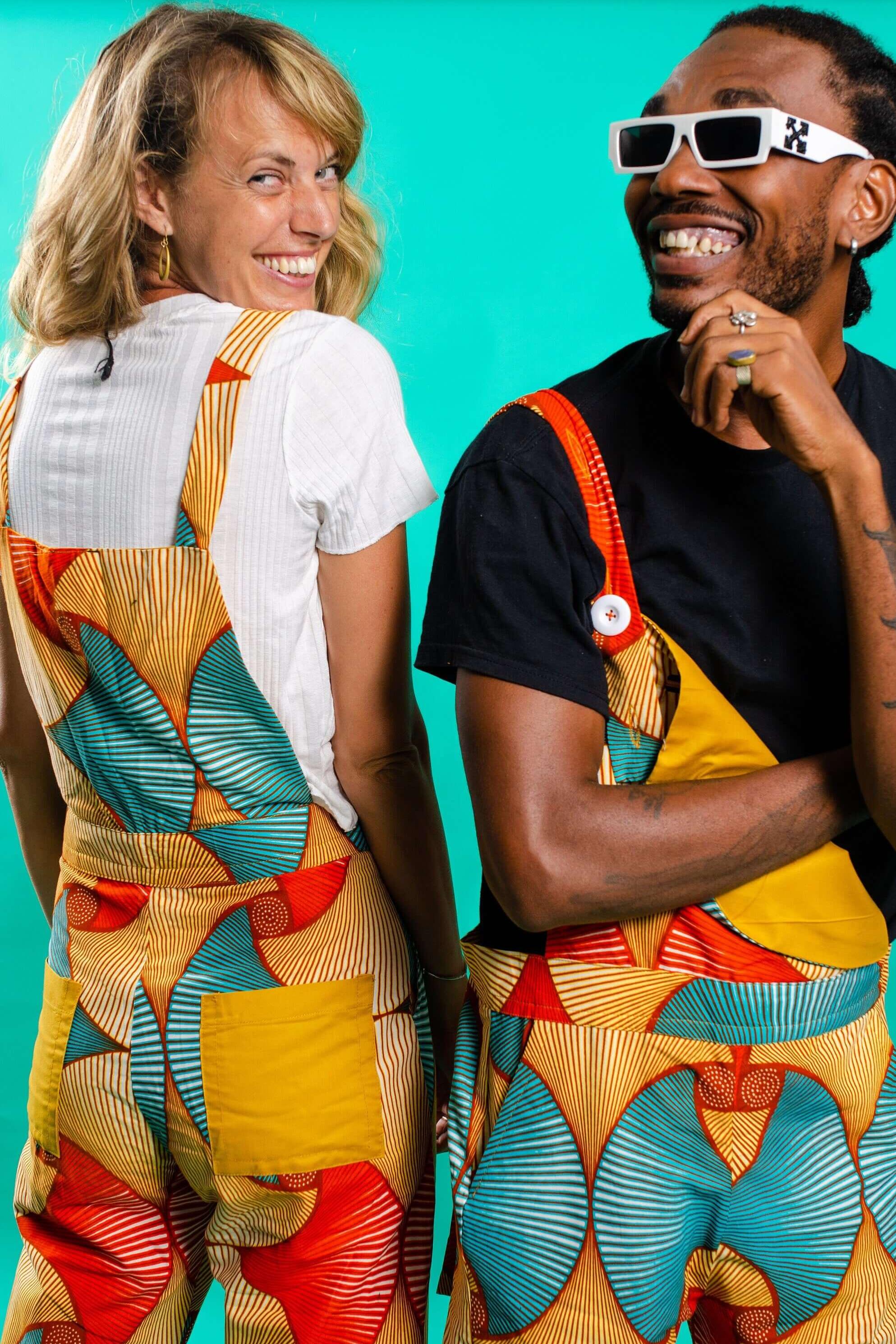 Yellow unisex festival dungarees