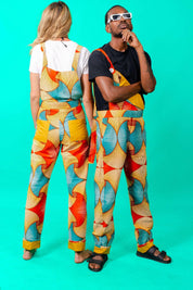 Yellow unisex festival dungarees