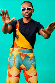 Yellow unisex festival dungarees