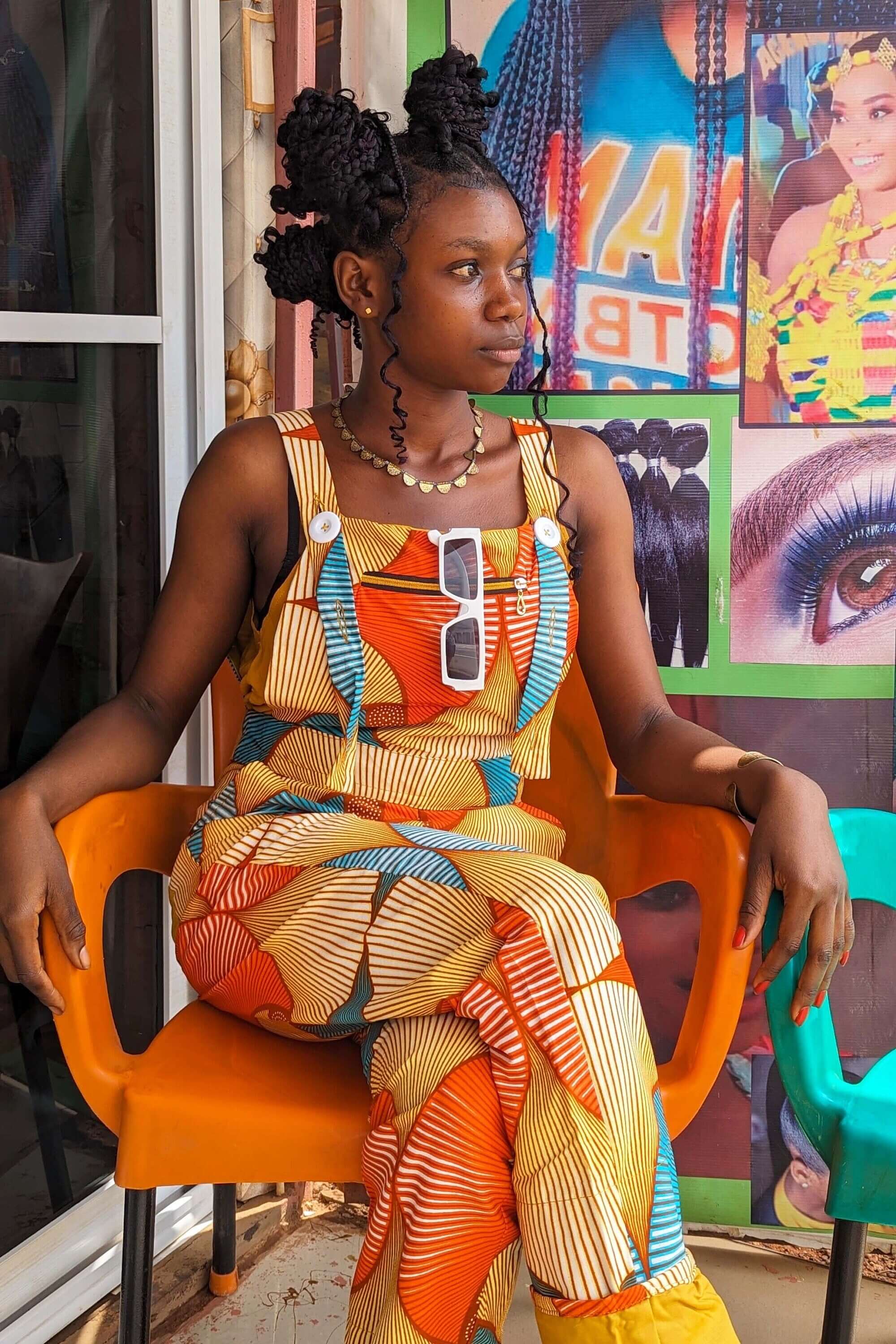 Yellow unisex festival dungarees