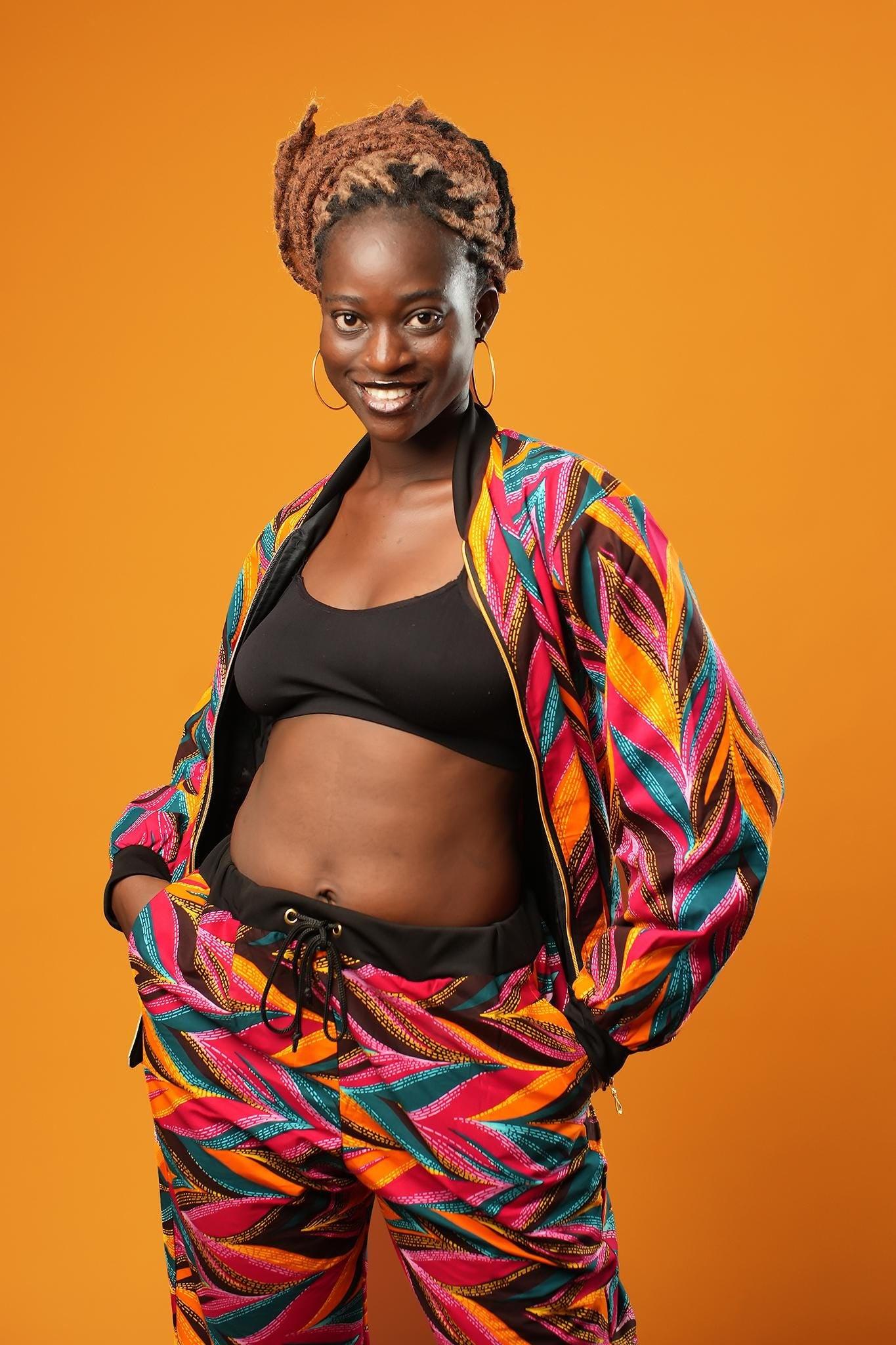 Festival Bomber Jacket – Unisex African Print Bomber, Boho Hippie Clothing, Feather Printed Jacket, Ethical Streetwear – Ashanti Empress