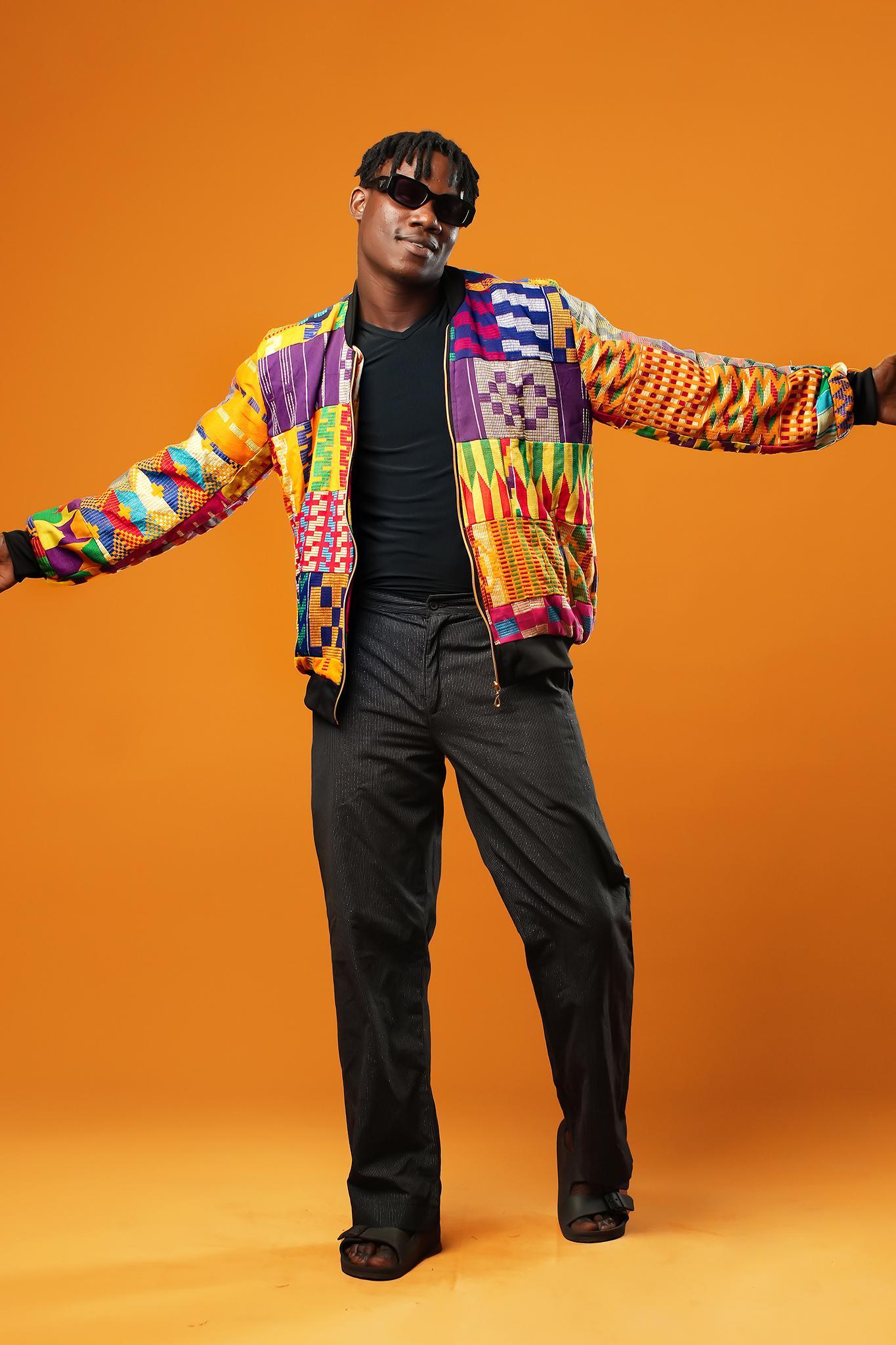 Handwoven Kente Bomber Jacket, African Kente Cloth Coat, Patchwork Festival Jacket, Ankara Unisex Jacket, Men Tribal Jacket- Ashanti Empress