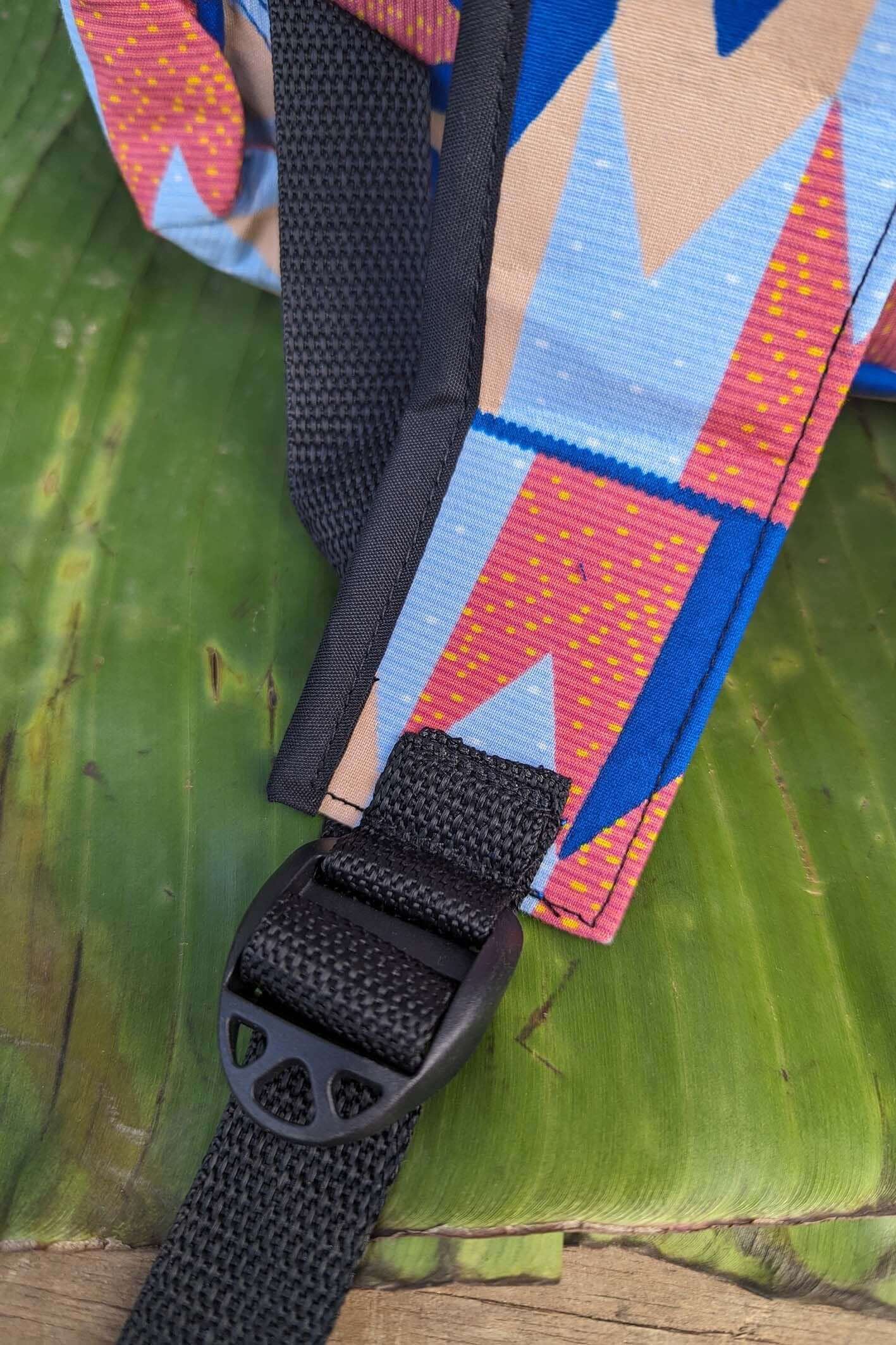 Pink kente African print backpack