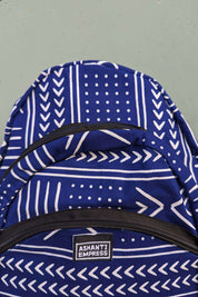 Blue African print backpack