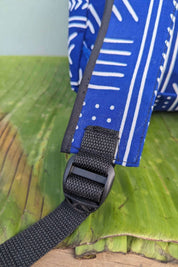 Blue African print backpack
