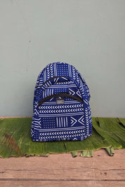 Blue African print backpack