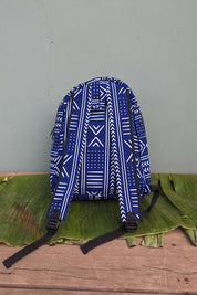 Blue African print backpack