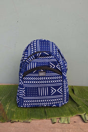 Blue African print backpack