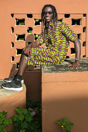 Geometric African Mens Shirt, Dashiki Top, Tribal Print Shirt, Festival Outfit Men, Rave Wear, Cotton Mens Clothing, Ankara Co-ord Set, Y2K