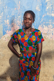 African Print Top, Ankara Wrap Top, Nigeria Crop Top, YK2 Crop Top, Festival Outfit, Beach Blouse, Abstract Floral Shirt, Ashanti Empress