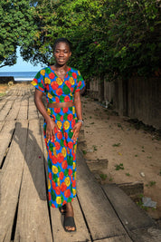 African Print Top, Ankara Wrap Top, Nigeria Crop Top, YK2 Crop Top, Festival Outfit, Beach Blouse, Abstract Floral Shirt, Ashanti Empress