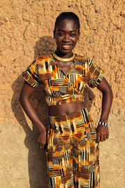 African Print Top, Ankara Wrap Top, Nigeria Crop Top, YK2 Crop Top, 70s Clothing, Beach Blouse, Abstract Women Shirt, Ashanti Empress
