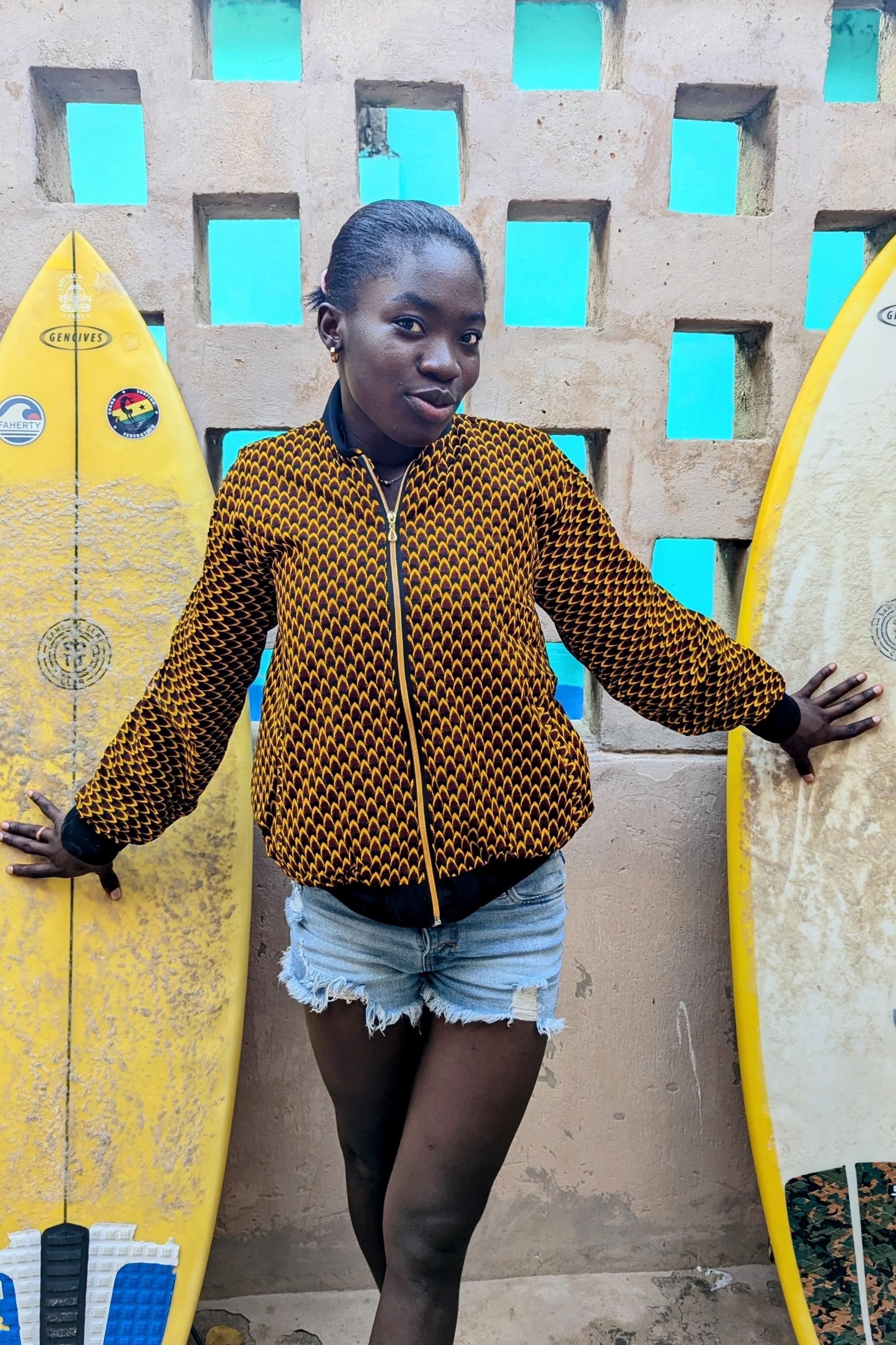 Festival Bomber Jacket – Unisex African Print Bomber, Boho Hippie Clothing, Orange Psychedelic Coat, Ethical Streetwear – Ashanti Empress