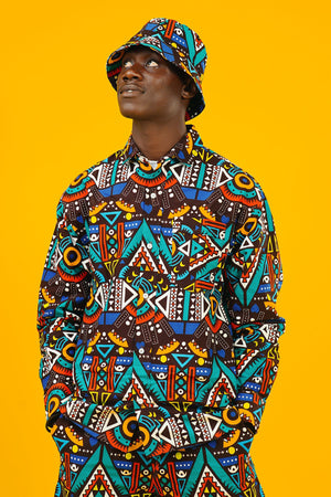 Be Rave African Print Long Sleeve Shirt